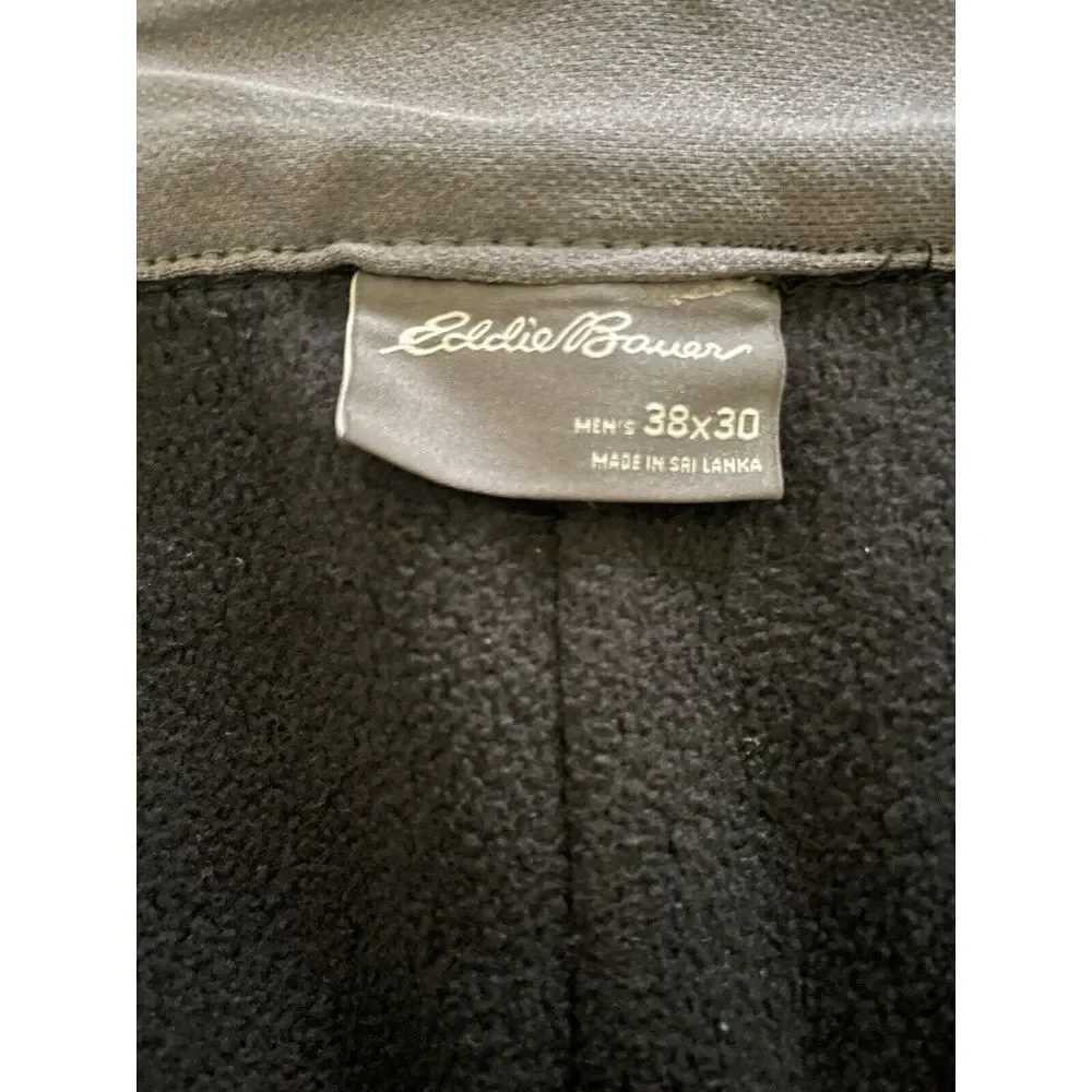 Eddie Bauer Fleece Lined Pants‎ Size 38x30 Black Men's Hike Hunt